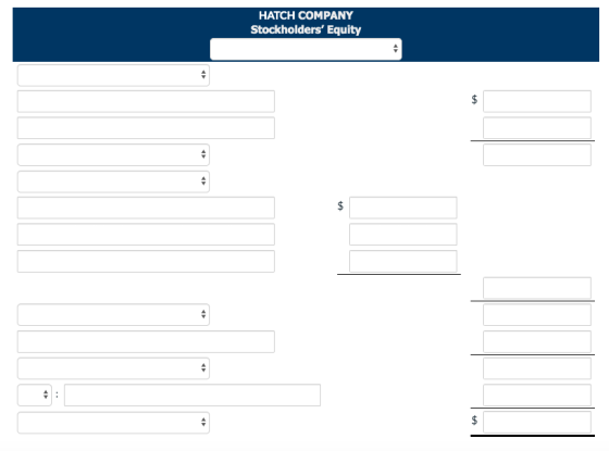 HATCH COMPANY Stockholders Equity