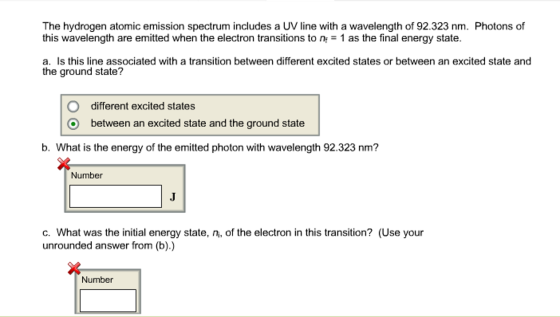 The hydrogen atomic emission spectrum includes a U