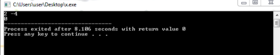 İİ] CAUserslusenDesktopx.exe 2-4 Process exited after 8. Press any key to continue - . - 186 seconds with return value 0