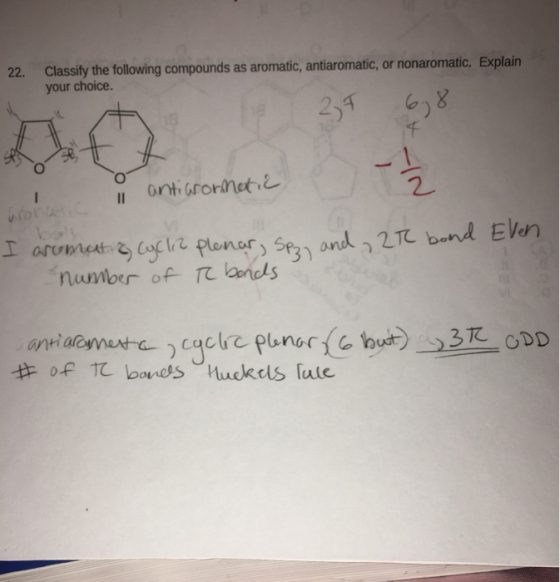 22. Classify the following compounds as aromatic, antiaromatic, or nonaromatic. Explain your choice. 2,7 6,8 O 11 anticormet