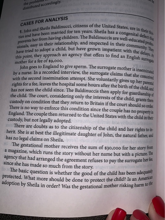 the problems distributed accordingly. dinucci, citizens of the United States, are in th married for ten years. Sheila has a c