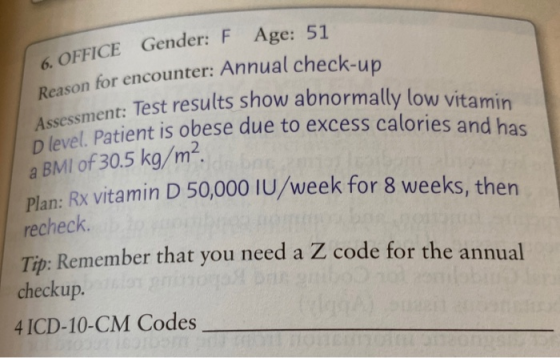 6. OFFICE Gender: F Age: 51 Reason for encounter: Annual check-up Assessment: Test results she ot: Test results show abnormal