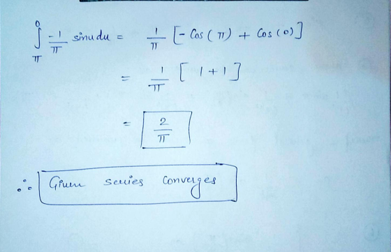 ju sinudu = 77 1 / [-Cos (T) + Cos (0) [ 1+1 +1] - 2 T Ginen seues converges