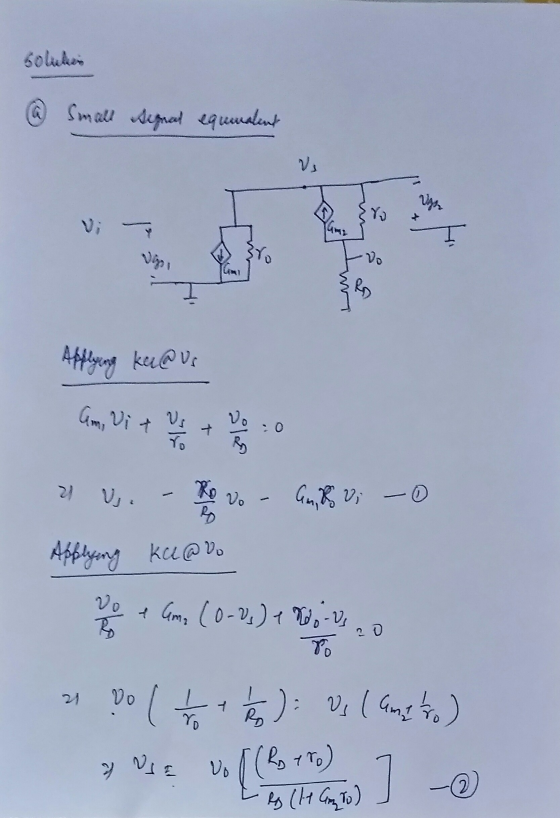 60 liter @ Small signal equivalent Applying ka@ur Cm, Vi t u niet 4 vj. - Rovo - Ani Vi - 0 Applying Ku@wo To the Como (0-2)