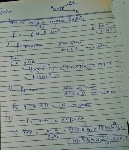 Solution on change in maneh fields 22 taqa B sind for maximam piney may = 0. 0 T I - 46X45-197 x cum tóm tot E qUB Xo = 0 min