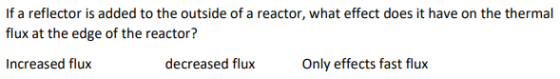 If a reflector is added to the outside of a reactor, what effect does it have on the thermal flux at the edge of the reactor?