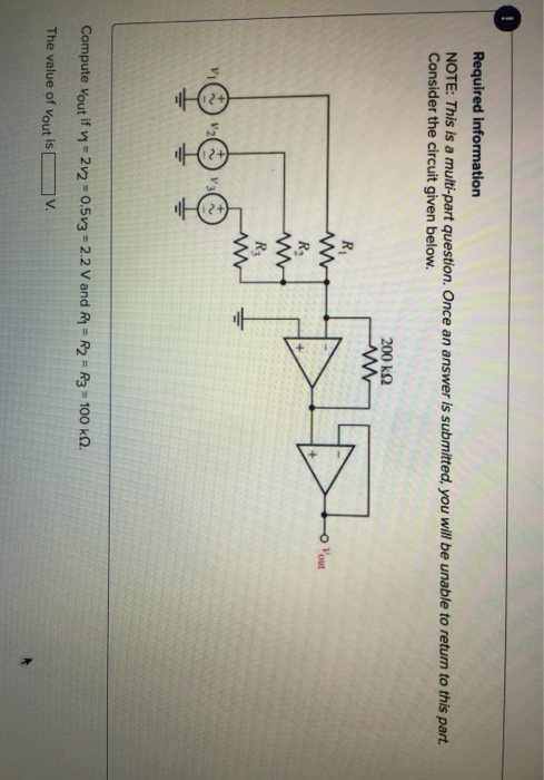 Required information NOTE: This is a multi-part question. Once an answer is submitted, you will be unable to return to this p