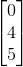 \begin{bmatrix} 0\\ 4\\ 5 \end{bmatrix}