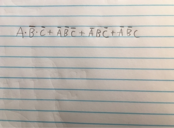 Simplify expression using theorems of boolean alge
