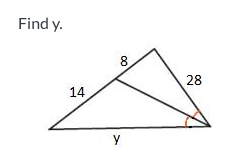 Find y. 00 28 14 у