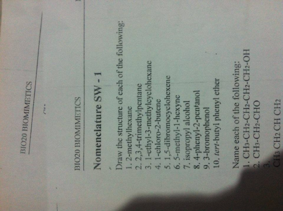 Draw the structure of each of the following: Name