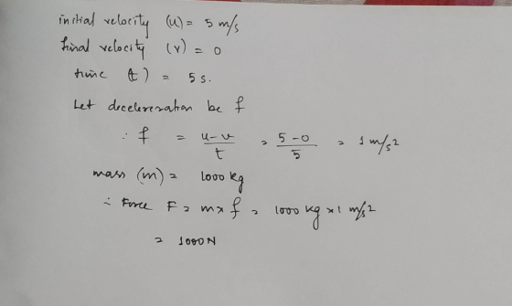in thal velority ) 5 ms hinal velocit v) = O t) 5 s. Let drceurerahn bef f 5-0 u-T t mars (m) Looo Pre P 2 KM