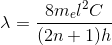 X= 8meldc (2n + 1)