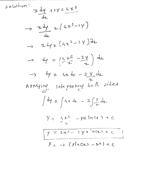 sowhun! x dy +2yz hx² de xdy z/hx²-2y) dc a dyz (hx ²-2y Jác dol dy 2 ( x - 2y ty z sx de -2 y de Arrying (dy elsede Integreh