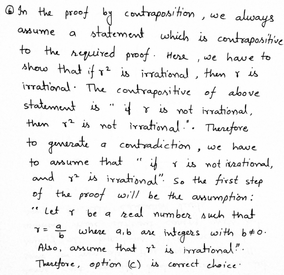 we always assume a then @ In the proof by contraposition, statement which is contrapositive to the required proof. Here we ha