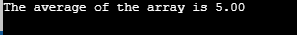 The average of the array is 5.00