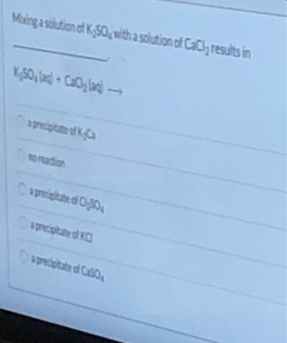 Moing a solution of K 50 with a solution of Cach results in K 50x122) + Cachlas) - apreciazok apreciated 0,50 aprecipitated a