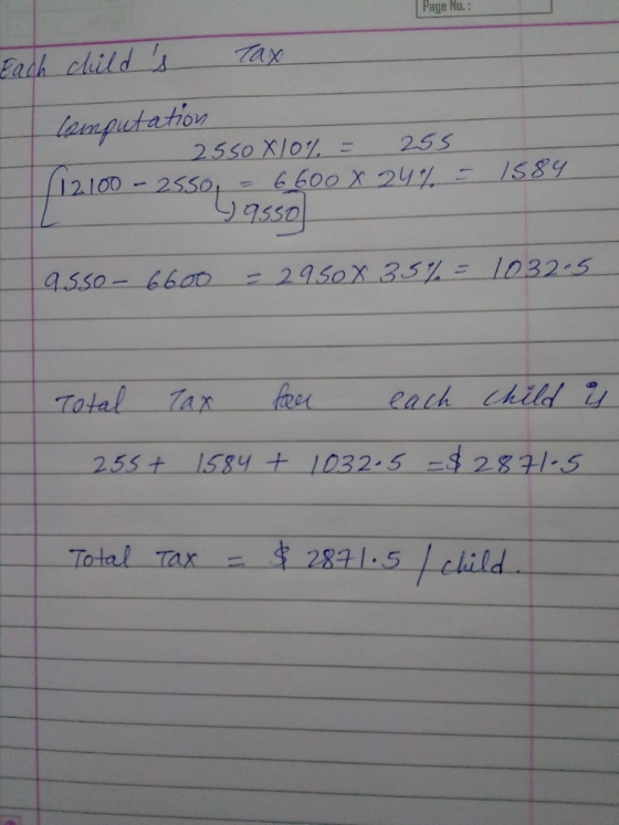 Page No To ta ton S&I Total Tax he eack hild 2.55+ 28aP Total Tax