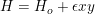 \small H=H_{o}+\epsilon xy