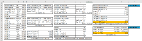A B с DE F G н K L M N 1 Answer to Part a. 2 3 4 5 6 7 Standard Deviation Rf^2 Standard Deviation X^2 36.00 Standard Deviatio