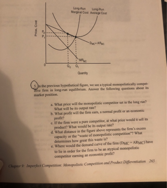 Long-Run Long-Run Marginal Cost Average Cost Price, Cost Duc= ARC ^ MPMC Qo Q7 Quantity 5. In the previous hypothetical figur