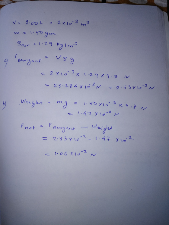 V- 2-cu L 2x10-3m3 = air 1,29 | mi 3