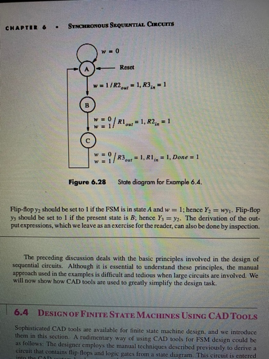 CHAPTER 6 SYNCHRONOUS SEQUENTIAL CIRCUITS Reset =1/R2 =l, R3 1/R1 # - (c R3x = 1, R1, n = 1, Don . Figure 6.28 State diagram