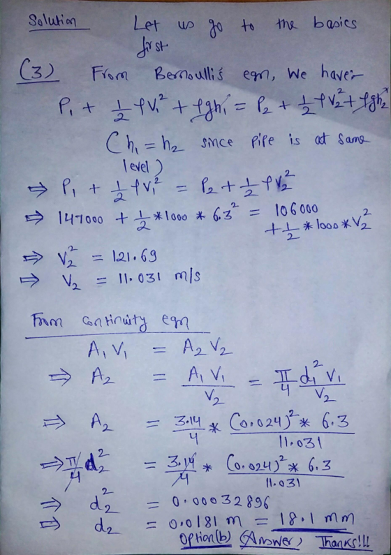 Let up to the basics (3) Frem ser oulliš egn , we have- l evel 2 2. 147000 +_1_米1000术632-106000 2- ウ院=121.6g > ½-11-031 m/s V. 11 03 12- 閂 =3.yi * Co.o2H )2*6.3 fl. 03 → d2- = 0.0003289(