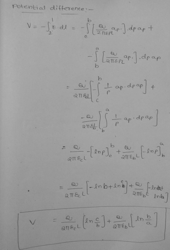Potential diffesence- v--(E.de = _ 2 TEPL -f[ nar.].drap RTE PL au b t