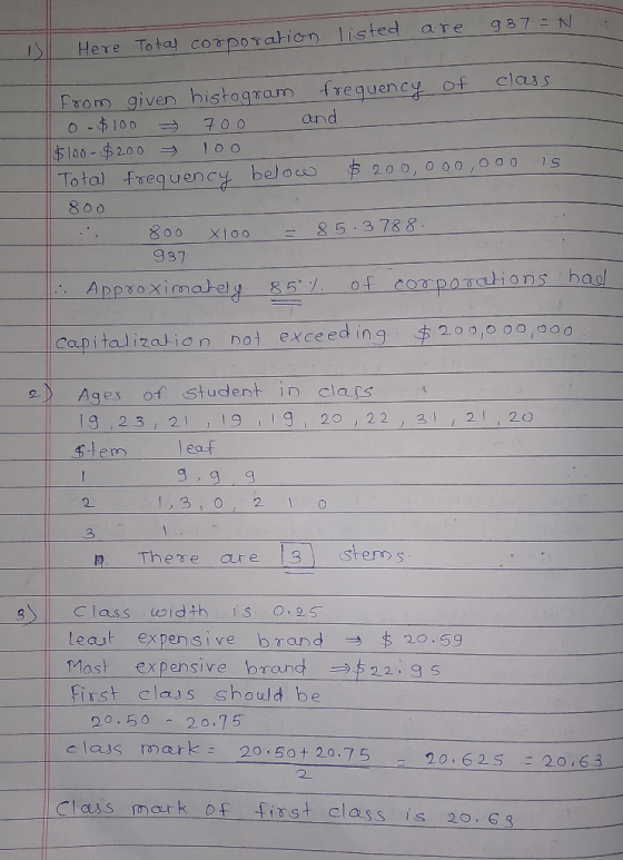listed are 937-N Here Total corporation from given histogram frequency of class 0-$100 700 and $100-$200 100 Total frequency