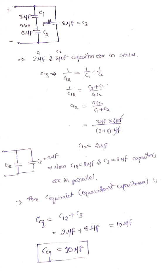 34fter serio pull - 84F=63 GIFT I Y +9 => 3MF & GHE Caparitor care in series, ca t = 2 2 + 1 h cs = 919 = 962 C+Cg - 346X GHE