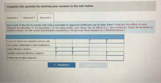 Complete this question by entering your answers in the tabs below. Required 1 Required 2 Required 3 How much of the $0.93 exc