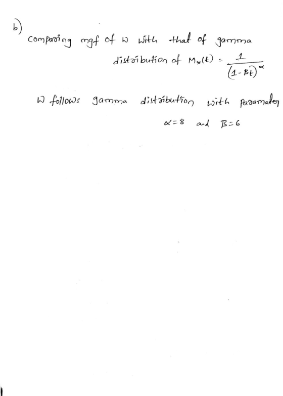 Compao.ng ngf of เง ม่¡th -thal of gomma distoibution of mit) - 1 เงิ follows gamma distitation with ROamah