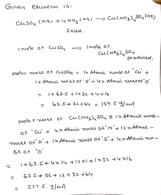 Excaw Cu (NH3 so