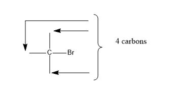 4 carbons -C- Br