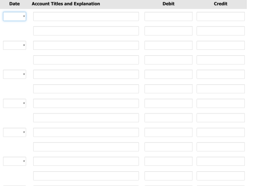 Date Account Titles and Explanation Debit Credit