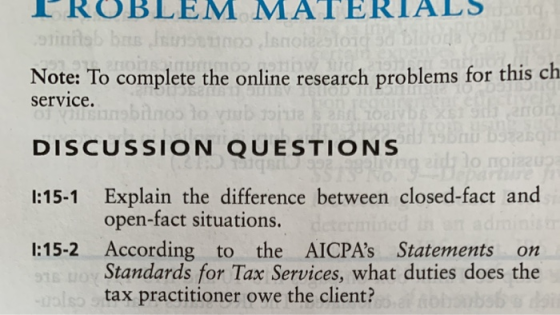 TROBLEM MATERIALS Note: To complete the online research problems for this ch service. DISCUSSION QUESTIONS 1:15-1 1:15-2 Expl