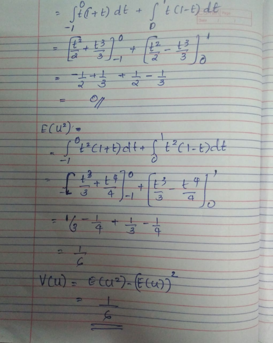 - St 6+t) dt + St Cr-t) de p 0 It 73 + 1 } +2 2 o & I 1 + 1 3 E (U²) - Sot ² (1+1)dta ft² (1-Edt f 2 t + t4 t4 + E3 3 3 4 3)