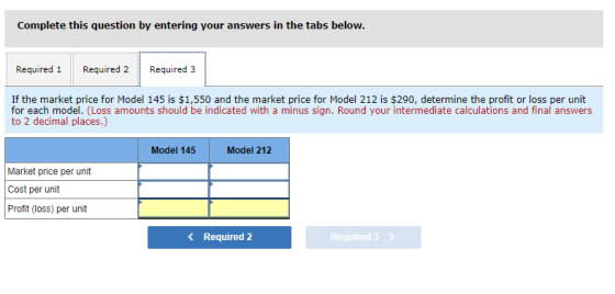 Complete this question by entering your answers in the tabs below. Required 1 Required 2 Required 3 If the market price for M
