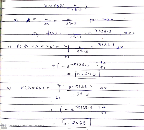 X~ expl 38-3 pere ารชง ๆ 38-3 -२/38.3 fki) a - 12 39.3 -2/38-3 १) PL docx cyo) = १० dx 38-3 ठ De/38.3 Jto le २० २५13 b) PX>60
