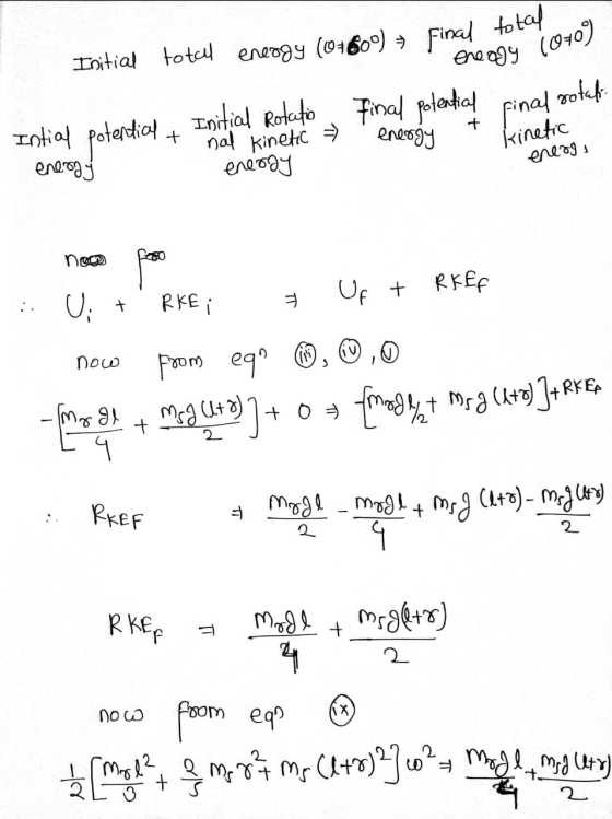 Final total Initial total energy (0-600) eneogy (070) final rotati Intial potential final potential energy to Initial Rotatio