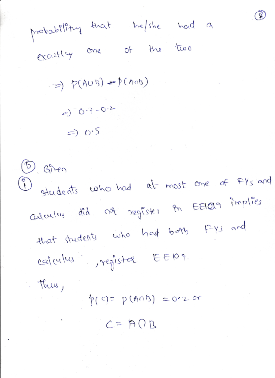 Grien stu dents oho had at most oe of FYs and hu t(q: p(Anh) 드0, 2.or