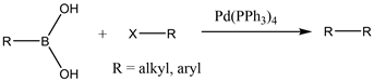 Pd(PPhz)4
+
X-
R
-
R-
R
R-
B
R-alkyl, aryl
