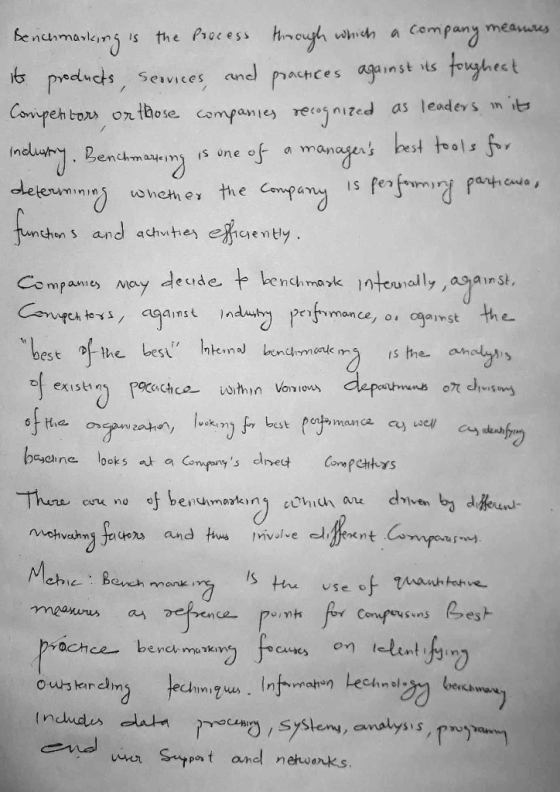 benchnnaleins the nocess hncナwhen a company measu us s peduds, Sevces and) prosncs aginst ts frughest oducts Sevices an achces in olelerumimns wneth e the Company is chens and achwheA gently. Compame ay deude all yノagainst oexisth n ene looks a a Is bench mank ench