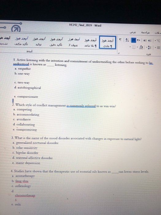 HE242_Fnal 2019 - Word عرض مراجعة سلامت أبجد هر أبجد هوز أبجد هوز أبجد هوز أبجد هوز أبجد هوز أبجد هوز | his wiso ust usai che