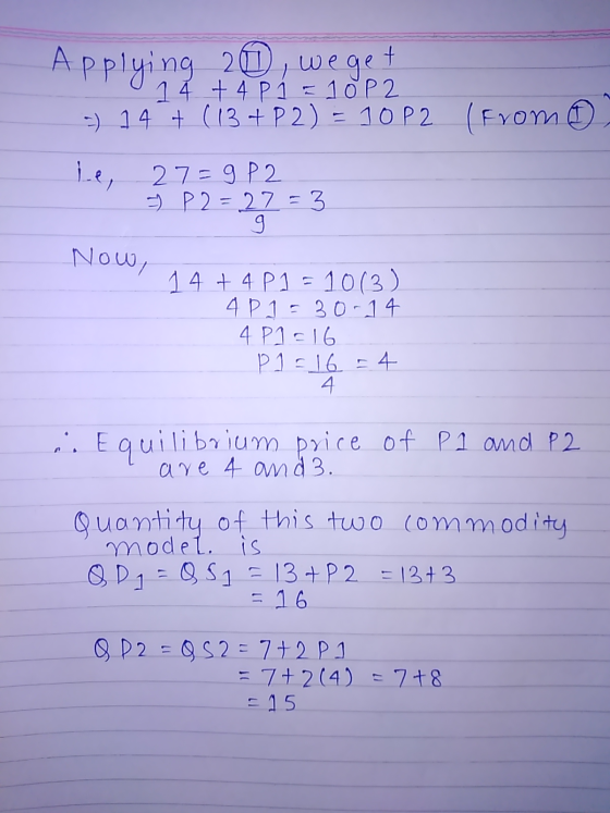 Applying 20, we get 14 + 4 P1 = 10 P2 -) 14 + (13+P2) = 10 P2 (From ☺ ile, 27=9 P2 -1) P2 = 27 = 3 9 Now, 14 + 4 P1 = 10(3) 4