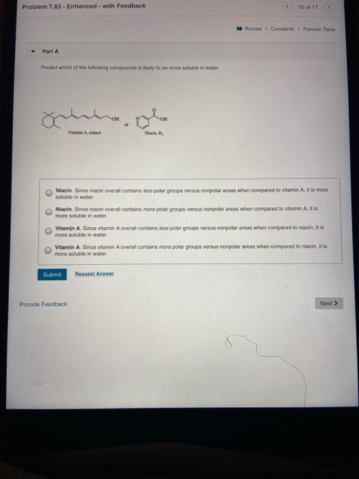 Problem 7.83 - Enhanced - with Feedback 10 of 17 Review Constants Periodic Table Part A Predict which of the following compou