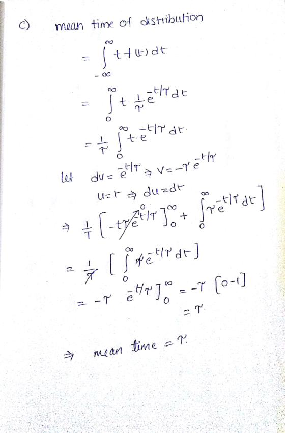 c mean tie of dkshbution ず -tdt mlan time