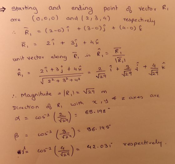 hing and ending peint vecb оте (oo,o) and (2, 3 , 4) Teapech R are respecti v + (24 0) 2 2-0) R,1 -t N29 Direchon Roi co( ): 68.198 . V 29