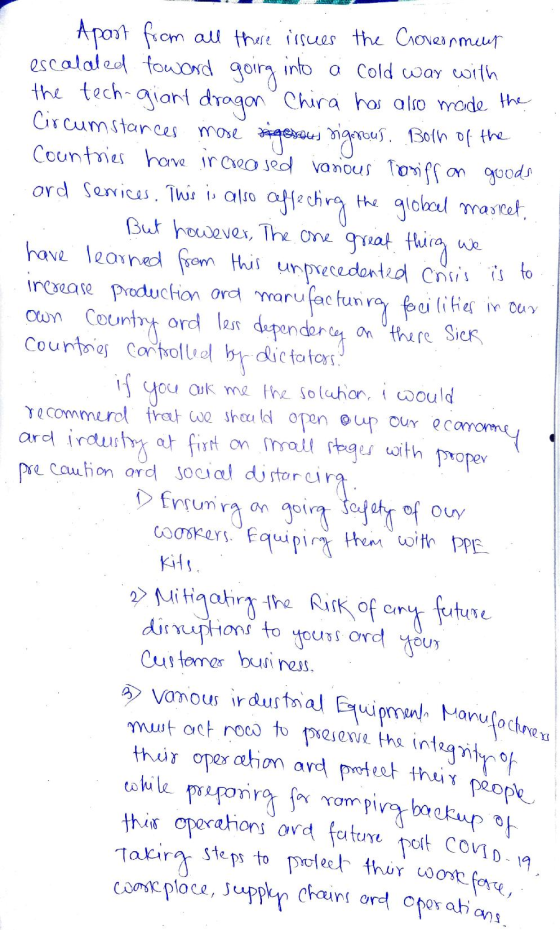 by their operation and protect their people workplace, supply chains and operations, Apart from all these issues the Crovernm